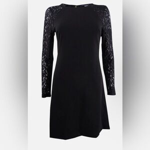 Tommy Hilfiger Black Dress with Lace Sleeves
